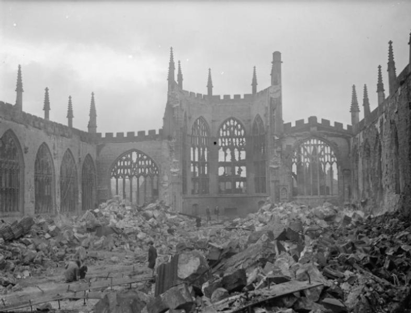 16 The ruins of Coventry cathedral two days after the German Luftwaffe air raid on the city on the night of 14 November 1940